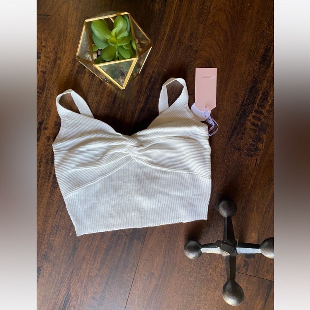Blashe white crop top with straps. new